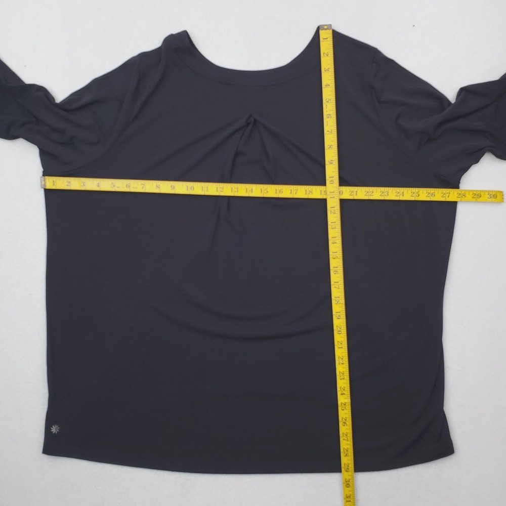 Athleta Shirt Womens XL Black Long Sleeve Oversized Relaxed Fit Stretch Athletic - Picture 6 of 9